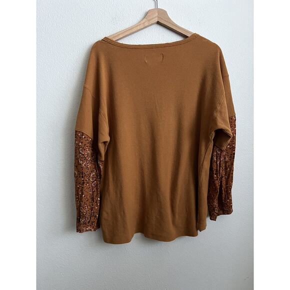 ANTHROPOLOGIE Annette Floral Print Sleeve Waffle Knit Top Size XS - Picture 5 of 12